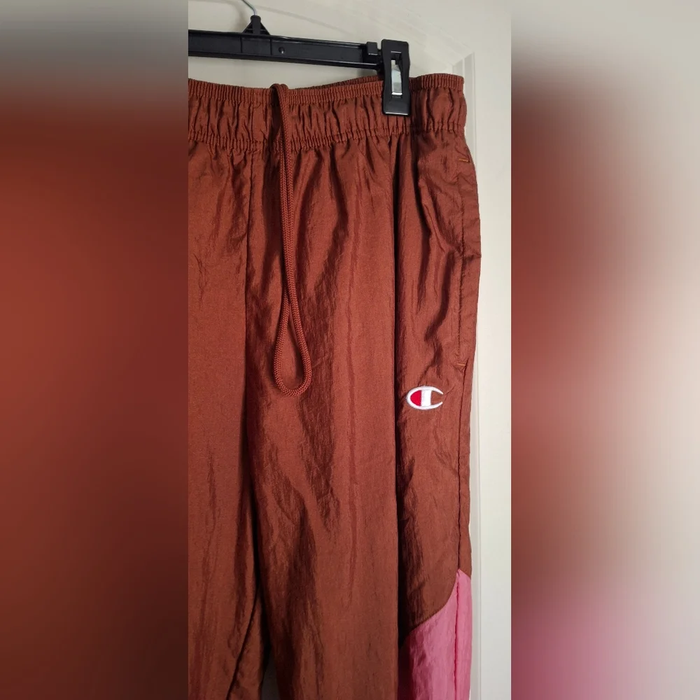 Champion Men's Brown and Pink Colorblock Track Pants